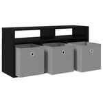 vidaXL Basboard avec tiroir Chêne noir 87 x 27 5 x 43 cm