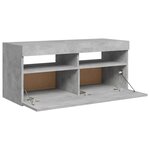 vidaXL Meuble TV avec lumières LED gris béton 90x35x40 cm