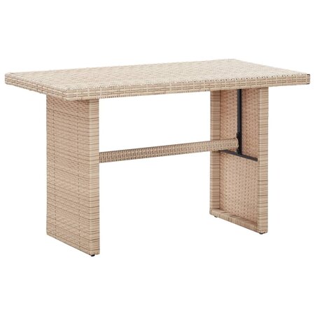 vidaXL Table de jardin Beige 110x60x74 cm Résine tressée