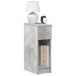 vidaXL Table de chevet avec tiroir gris béton 20x36x60 cm