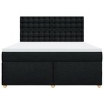 vidaXL Sommier à lattes de lit avec matelas Noir 180x200 cm Tissu