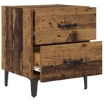 vidaXL Armoire de lit avec tiroir 2 Pièces Bois ancien 40 x 35 x 47.5 cm