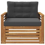 vidaXL Canapé d’extérieur Bois d'acacia massif et polyester
