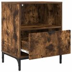 vidaXL Tables de chevet avec tiroir 2 Pièces Chêne fumé 49 x 36 x 61 cm