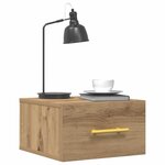 vidaXL Cabinet de chevet Montage mural Chêne artisanal 35 x 35 x 20 cm