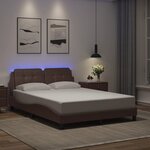 vidaXL Cadre de lit avec lumières LED gris 120x200 cm similicuir