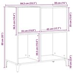 vidaXL Meuble à vinyles Chêne noir 84 5 x 38 x 89 cm Bois d'ingénierie