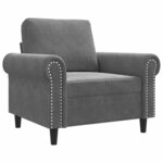 vidaXL Fauteuil Gris foncé 60 cm Velours