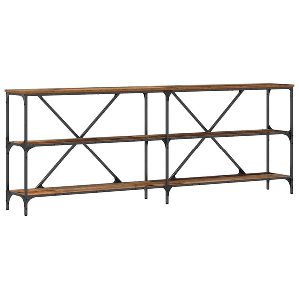 vidaXL Table console avec étagère Autre Bois Ancien 180 x 30 x 75 cm