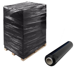 Lot de 6 rouleaux de Film étirable manuel noir 17µ 450mmx300m avec mandrin Ø50mm