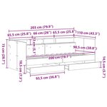 vidaXL Cadre de lit de jour avec tiroirs chêne artisanal 100 x 200 cm