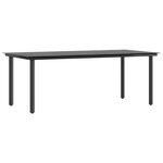 vidaXL Ensemble à manger de jardin coussins 9Pièces noir poly rotin verre