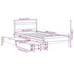 vidaXL Cadre de lit sans matelas blanc 90x200 cm bois de pin massif
