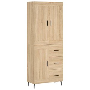 vidaXL Buffet haut Chêne sonoma 69 5x34x180 cm Bois d'ingénierie