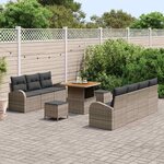 vidaXL Ensemble de canapé de jardin 10 Pièces Gris Poly rotin