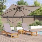 vidaXL Parasol Roma Taupe 286 x 285 x 265 cm Polyester  Aluminium