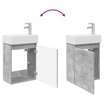 vidaXL Meuble de salle de bain avec robinet Gris béton