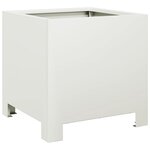 vidaXL Jardinières 2 Pièces blanc 30x30x30 cm acier