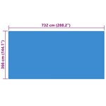 vidaXL Bâche de piscine rectangulaire 732 x 366 cm PE Bleu