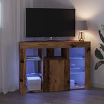 vidaXL Meuble TV LED d'Angle Bois Ancien 107 x 40 x 68 cm