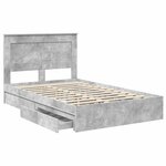 vidaXL Lit de Rangement Gris béton 135 x 190 cm Bois d'ingénierie