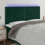 vidaXL Tête de lit à LED Vert foncé 180x5x118/128 cm Velours