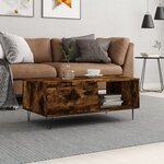 vidaXL Table basse Chêne fumé 90x50x36 5 cm Bois d'ingénierie