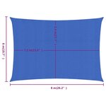 vidaXL Voile d'ombrage 160 g/m² rectangulaire bleu 6x8 m PEHD