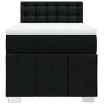 vidaXL Sommier à lattes de lit avec matelas Noir 90x190 cm Tissu