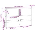 vidaXL Tête de lit Autre Marron 140 cm Bois massif en pin