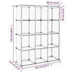 vidaXL Cubes de rangement 12 Pièces Noir PP