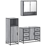 vidaXL Ensemble de meubles de salle de bain 3 Pièces Sonoma gris