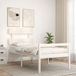 vidaXL Lit pour personne âgée sans matelas blanc bois massif