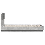vidaXL Cadre de lit tête de lit et lumières LED gris béton 75x190 cm