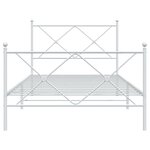 vidaXL Cadre de lit métal sans matelas et pied de lit blanc 107x203 cm