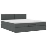 VidaXL Cadre de lit ottoman avec matelas gris foncé 180x200 cm tissu