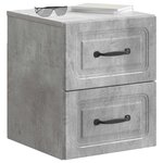 vidaXL Cabinet de chevet mural 2 pc Gris béton 34 5 x 33 x 40 cm
