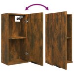 vidaXL Meubles de salle de bain 5 Pièces Chêne fumé Bois d'ingénierie