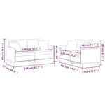vidaXL Ensemble de canapés 2 Pièces avec coussins rouge bordeaux tissu