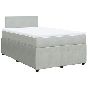 vidaXL Sommier à lattes de lit et matelas gris clair 120x190cm velours