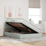 vidaXL Lit avec rangement et LED Gris clair 140 x 190 cm Velours