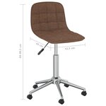 vidaXL Chaise pivotante de salle à manger Marron Tissu