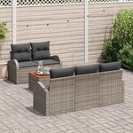 vidaXL Ensemble de canapé de jardin 6 Pièces Gris Poly rotin
