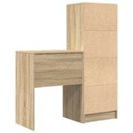 vidaXL Bureau avec tiroir avec étagère 2 Pièces Chêne Sonoma