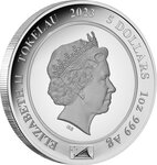 Pièce de monnaie en argent 5 dollars g 31.1 (1 oz) millésime 2023 queen elizabeth ii 70 year queen elizabeth ii