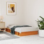 vidaXL Cadre de lit sans matelas cire marron 90x200 cm bois pin massif
