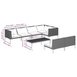 vidaXL Salon de jardin 8 Pièces avec coussins Résine tressée Gris foncé