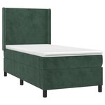 vidaXL Sommier à lattes de lit matelas et LED Vert foncé 100x200 cm