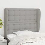 vidaXL Tête de lit avec oreilles Gris clair 93x23x118/128 cm Tissu