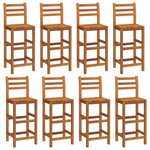 vidaXL Tabourets de bar lot de 8 bois massif d'acacia